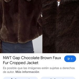 GAP Chocolate Brown Faux Fur Cropped Jacket